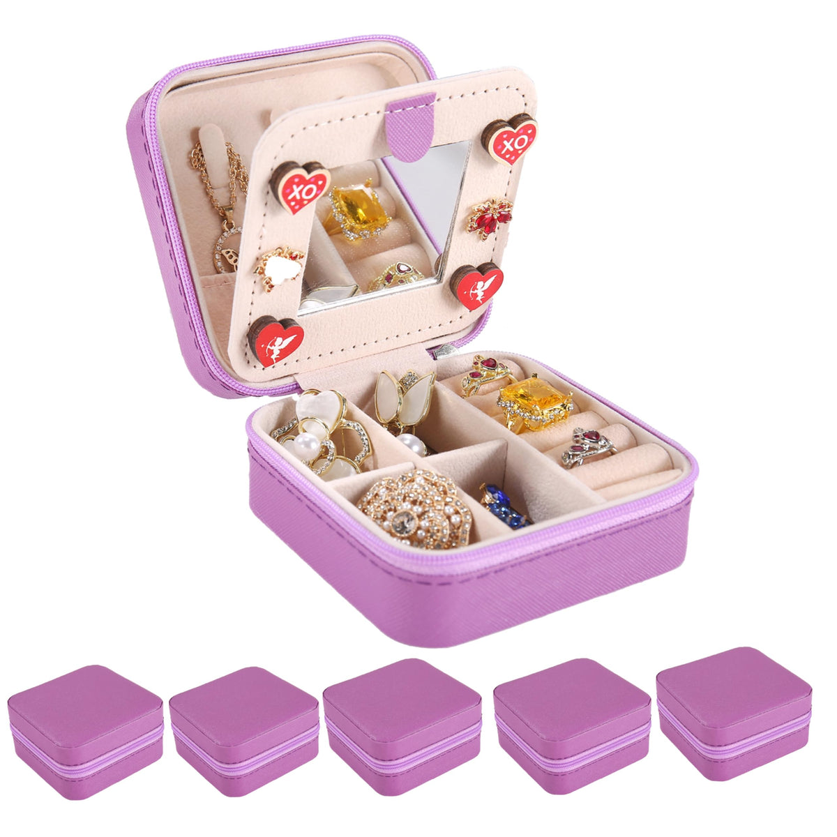 KElofoN Travel Jewelry Case and Organizer with Mirror - Gift for Women and Girls