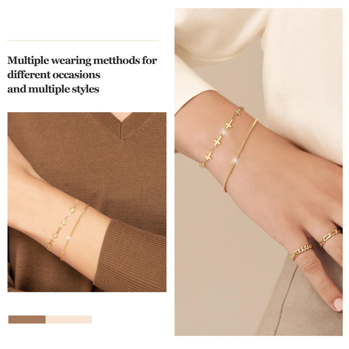 Gold Bracelets for Women,Dainty Bracelets Set for Women Trendy, Gold Bracelets Stack With Beaded, Cuban, Paperclip, Heart, Snake, Rope, Pearl, Cross, Hand Chain, Silver Jewelry Gifts for Women Christmas