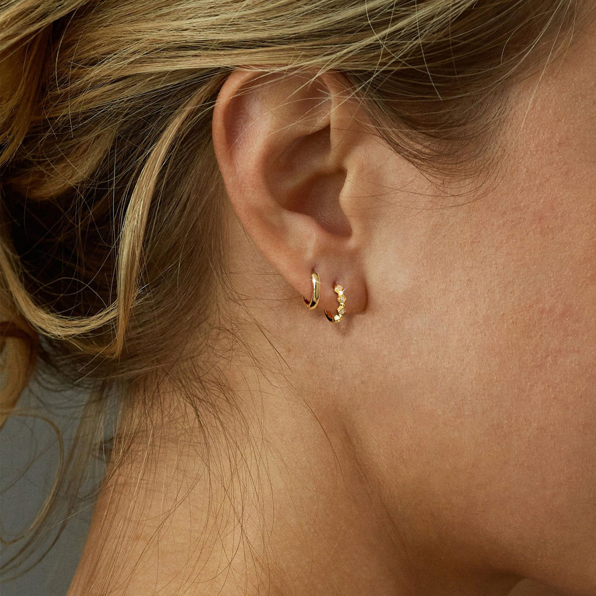3 Pairs Gold Hoop Earrings Set: Dainty Stud Earrings Trendy Small 14K Gold Plated Hypoallergenic Dangle Cartilage Huggie Hoop Earrings for Women Gold Jewelry for Women Gifts