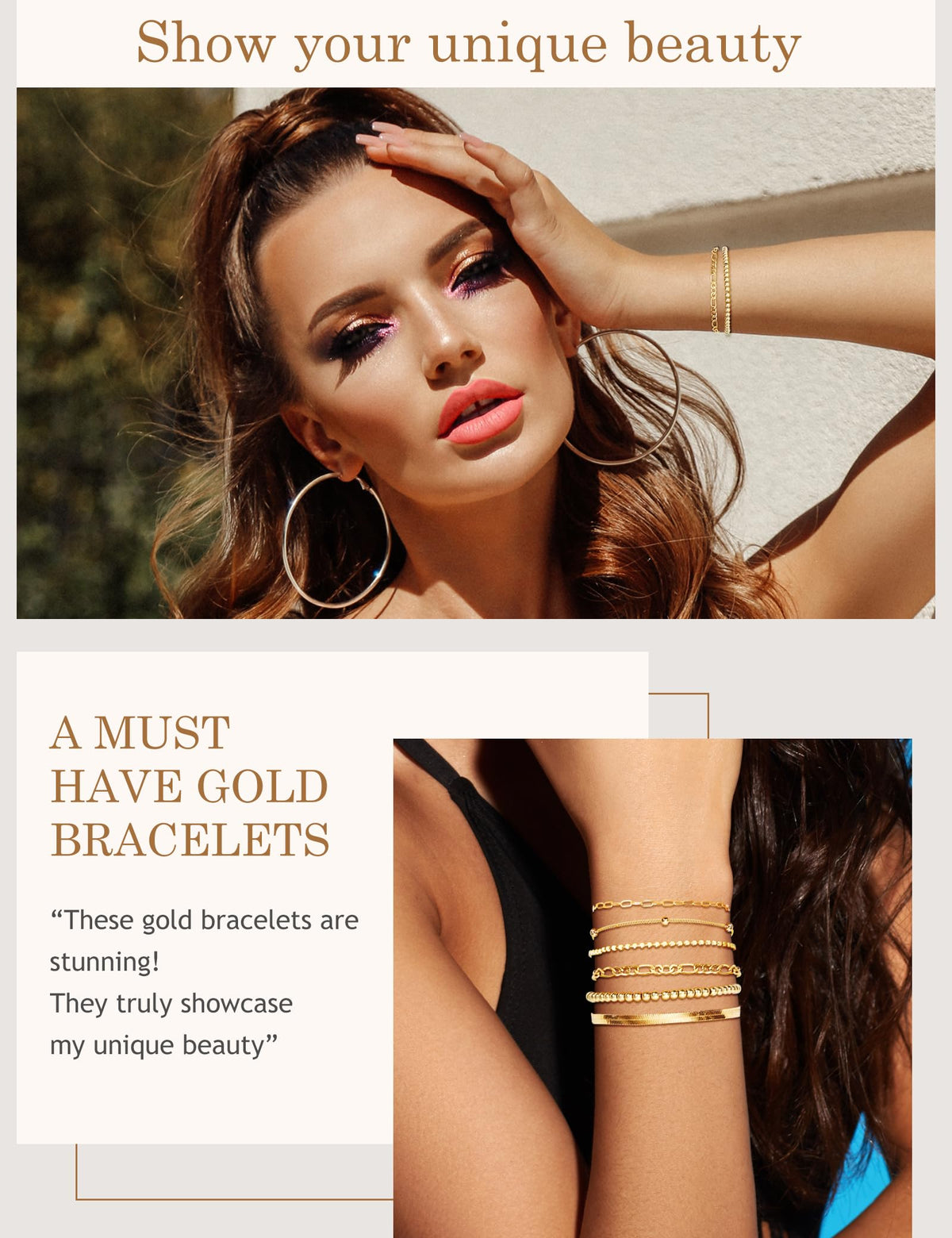 Gold Bracelets for Women - 14K Dainty Bracelets Set for Women, Gold Jewelry Sets for Women Trendy, Stackable Cuban Link Paperclip Chain Bracelet Pack Fashion Accessories Gifts for Women Mom