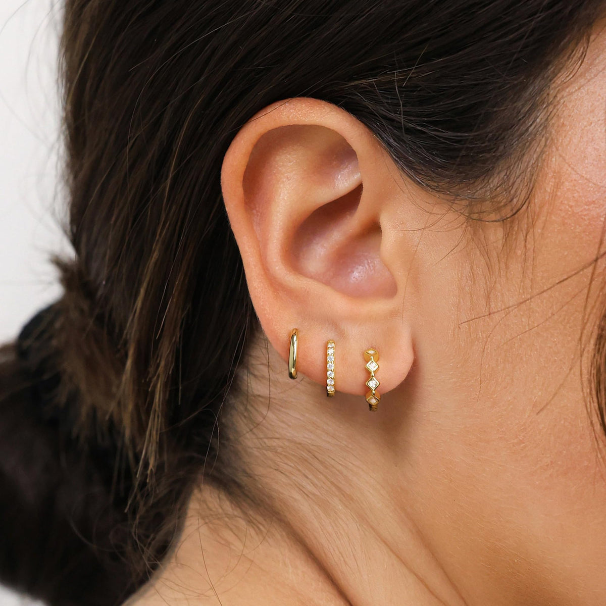 3 Pairs Gold Hoop Earrings Set: Dainty Stud Earrings Trendy Small 14K Gold Plated Hypoallergenic Dangle Cartilage Huggie Hoop Earrings for Women Gold Jewelry for Women Gifts