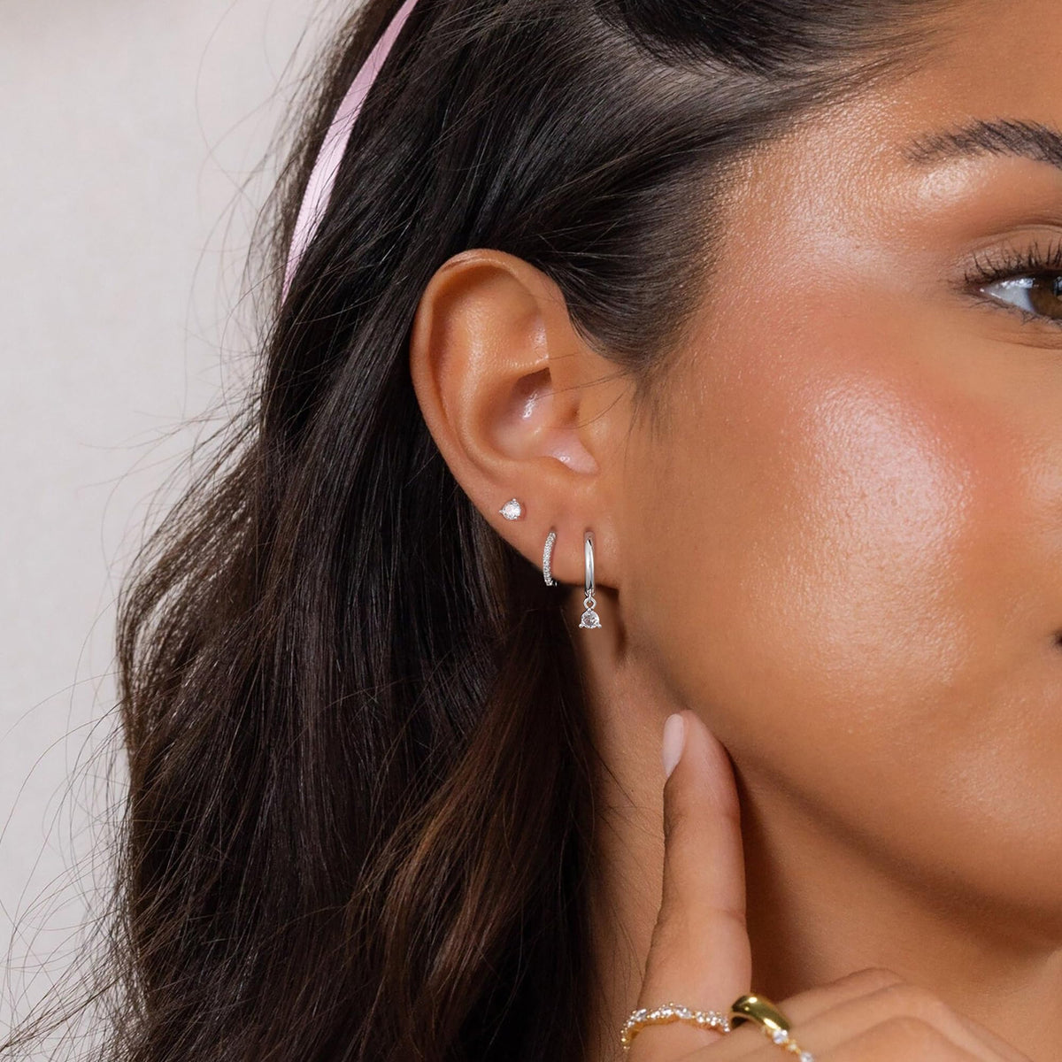 3 Pairs Gold Hoop Earrings Set: Dainty Stud Earrings Trendy Small 14K Gold Plated Hypoallergenic Dangle Cartilage Huggie Hoop Earrings for Women Gold Jewelry for Women Gifts