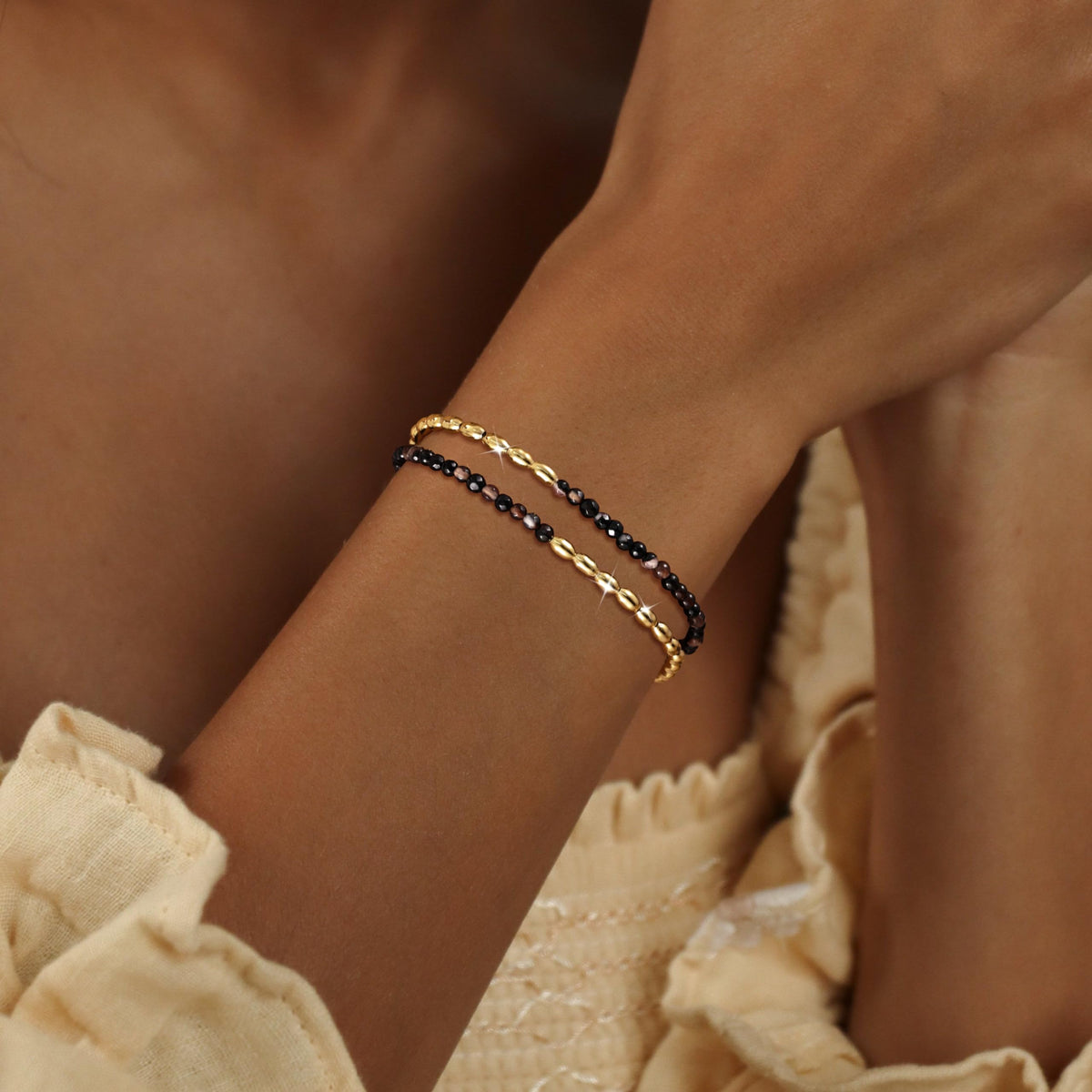 MBW Gold Bracelets for Women Trendy, Dainty 14K Gold Plated Bracelet Stack Beaded Chain Bracelet Set Thin Small Cute Paperclip Bracelets Fashion Waterproof Jewelry Gift Gold Accessories for Women