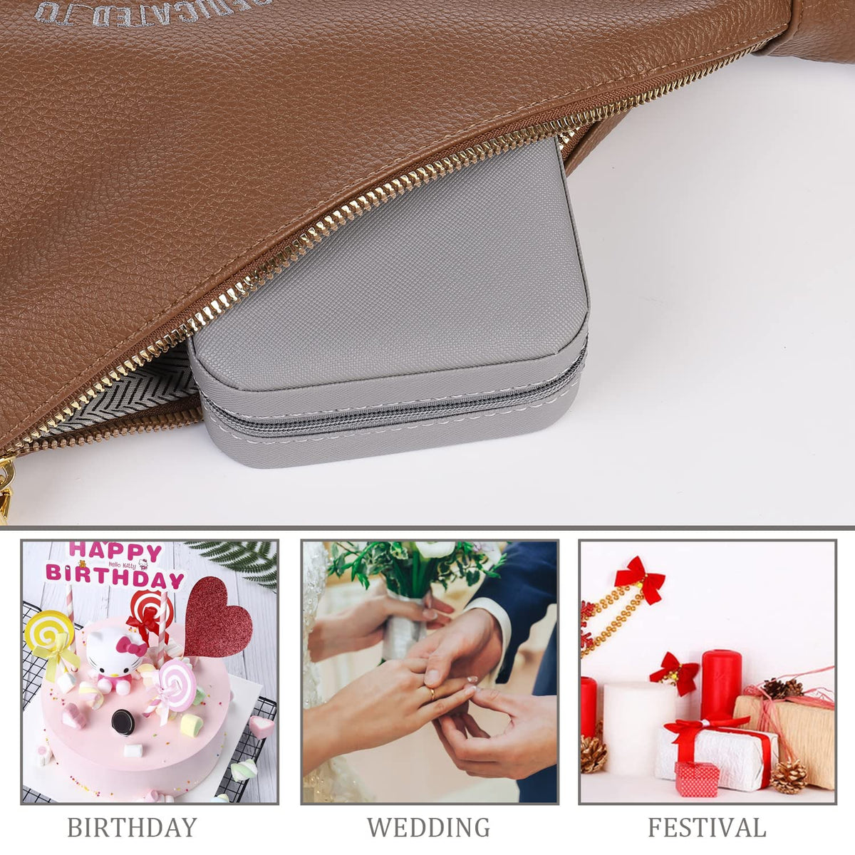 KElofoN Travel Jewelry Case and Organizer with Mirror - Gift for Women and Girls