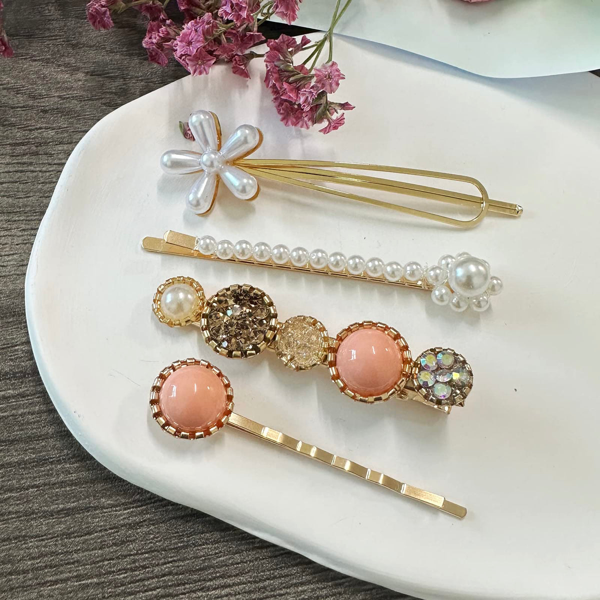 Mehayi 20 PCS Macaron Pearl Acrylic Resin Fashion Hair Clips Set, Cute Hair Barrettes Bobby Pins, Boho Fancy Hairpin Accessories Headwear Styling Tools, Gifts for Women Girls Decorative Wedding