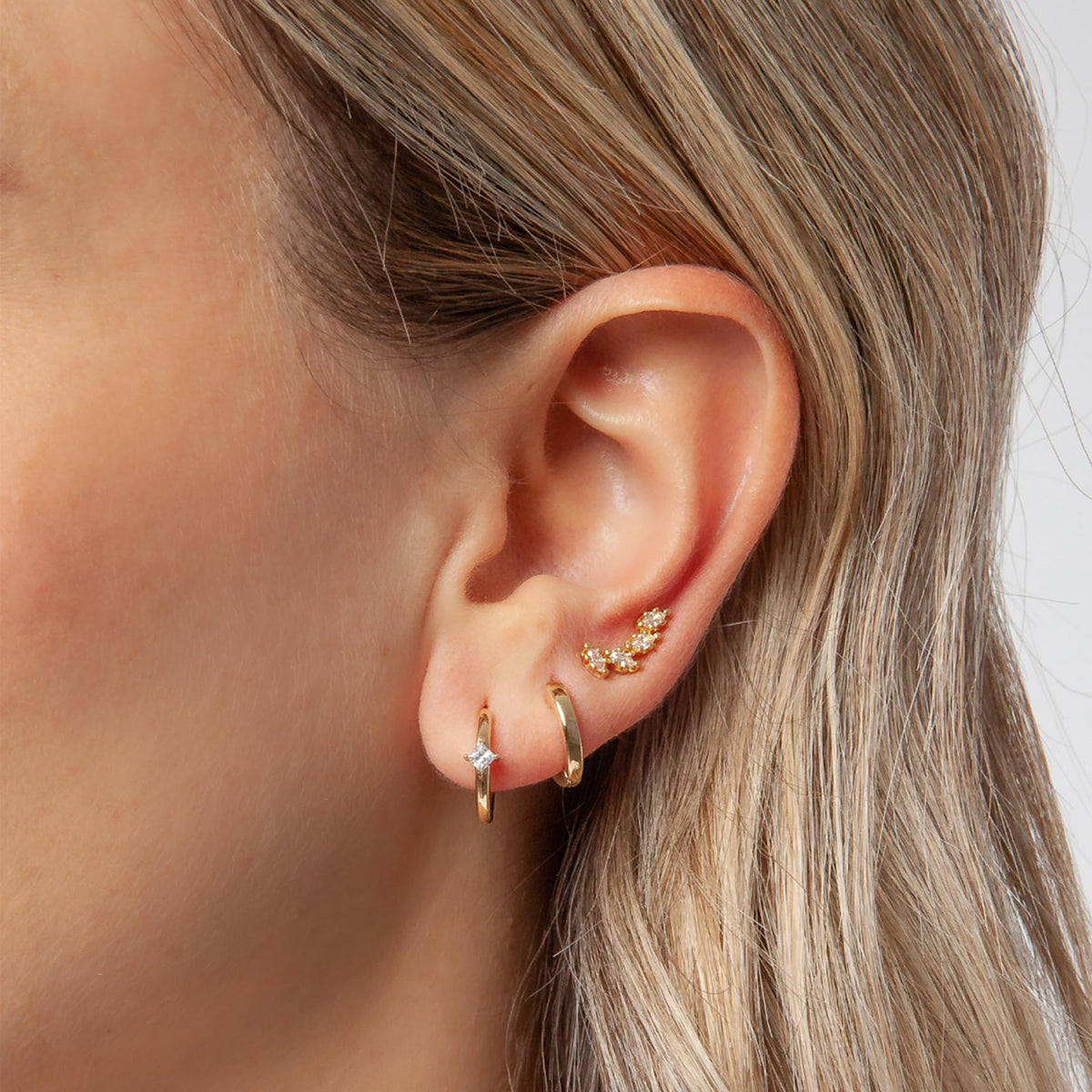 3 Pairs Gold Hoop Earrings Set: Dainty Stud Earrings Trendy Small 14K Gold Plated Hypoallergenic Dangle Cartilage Huggie Hoop Earrings for Women Gold Jewelry for Women Gifts