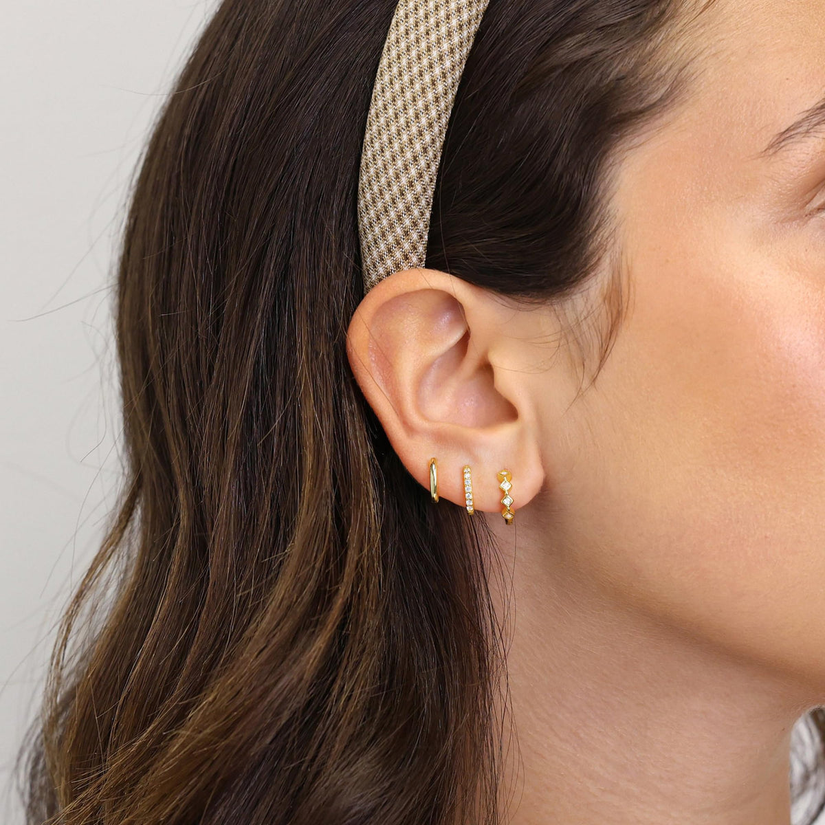 3 Pairs Gold Hoop Earrings Set: Dainty Stud Earrings Trendy Small 14K Gold Plated Hypoallergenic Dangle Cartilage Huggie Hoop Earrings for Women Gold Jewelry for Women Gifts