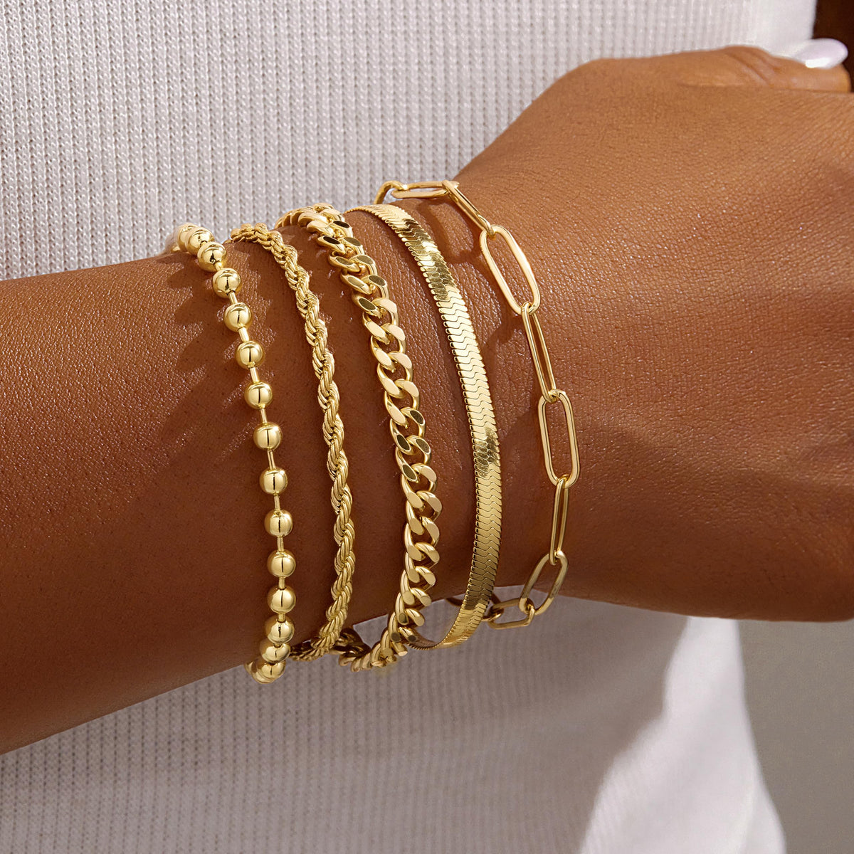 Gold Bracelets for Women,Dainty Bracelets Set for Women Trendy, Gold Bracelets Stack With Beaded, Cuban, Paperclip, Heart, Snake, Rope, Pearl, Cross, Hand Chain, Silver Jewelry Gifts for Women Christmas
