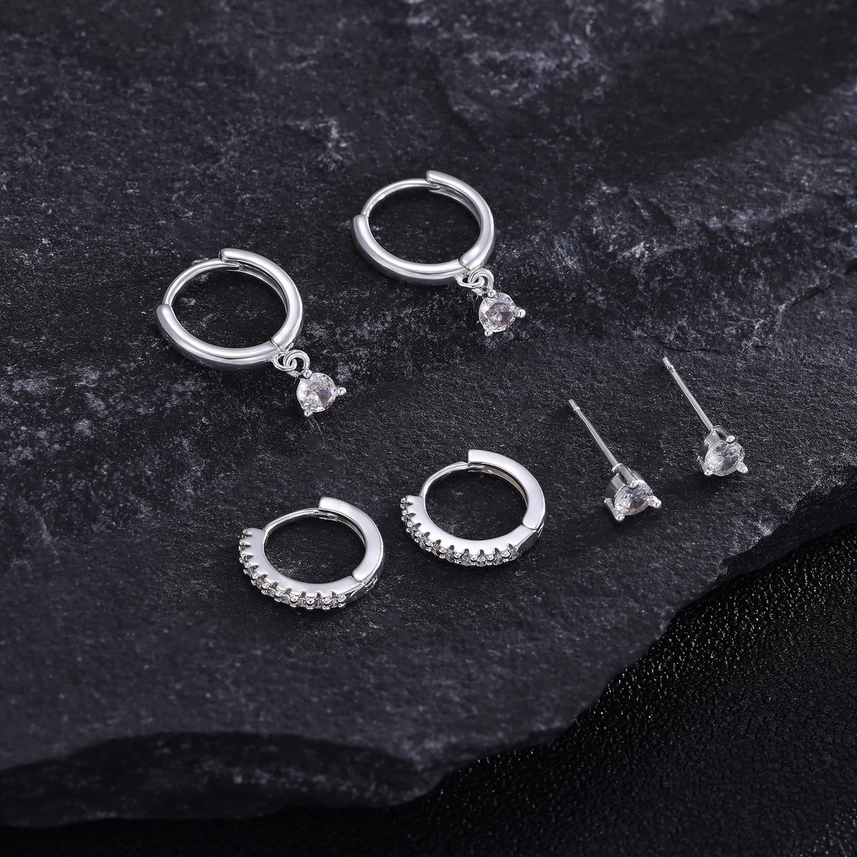 3 Pairs Gold Hoop Earrings Set: Dainty Stud Earrings Trendy Small 14K Gold Plated Hypoallergenic Dangle Cartilage Huggie Hoop Earrings for Women Gold Jewelry for Women Gifts