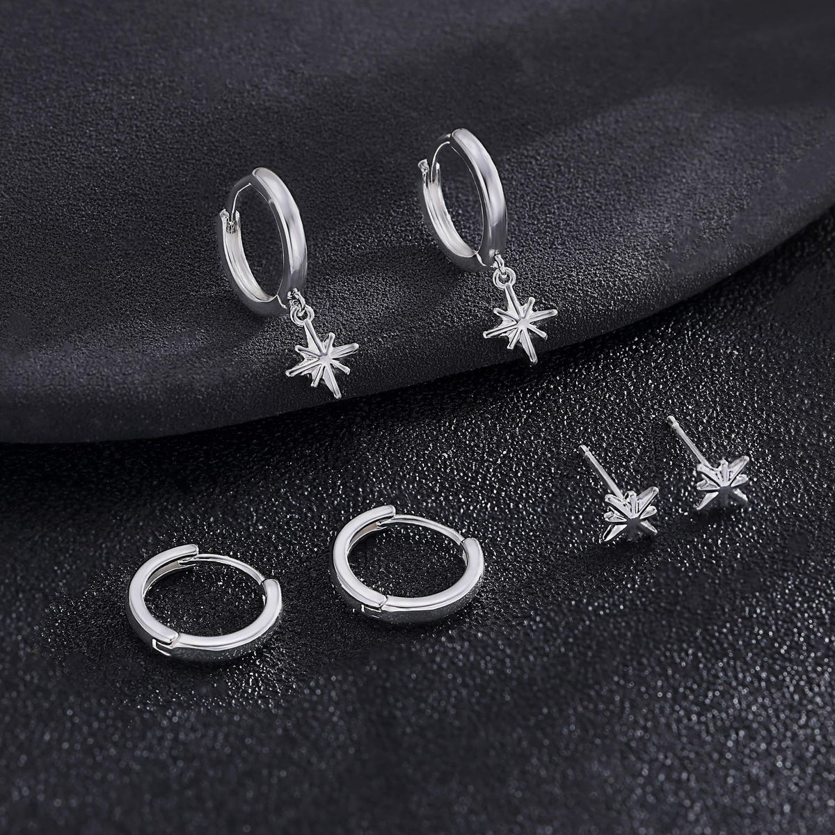 3 Pairs Gold Hoop Earrings Set: Dainty Stud Earrings Trendy Small 14K Gold Plated Hypoallergenic Dangle Cartilage Huggie Hoop Earrings for Women Gold Jewelry for Women Gifts